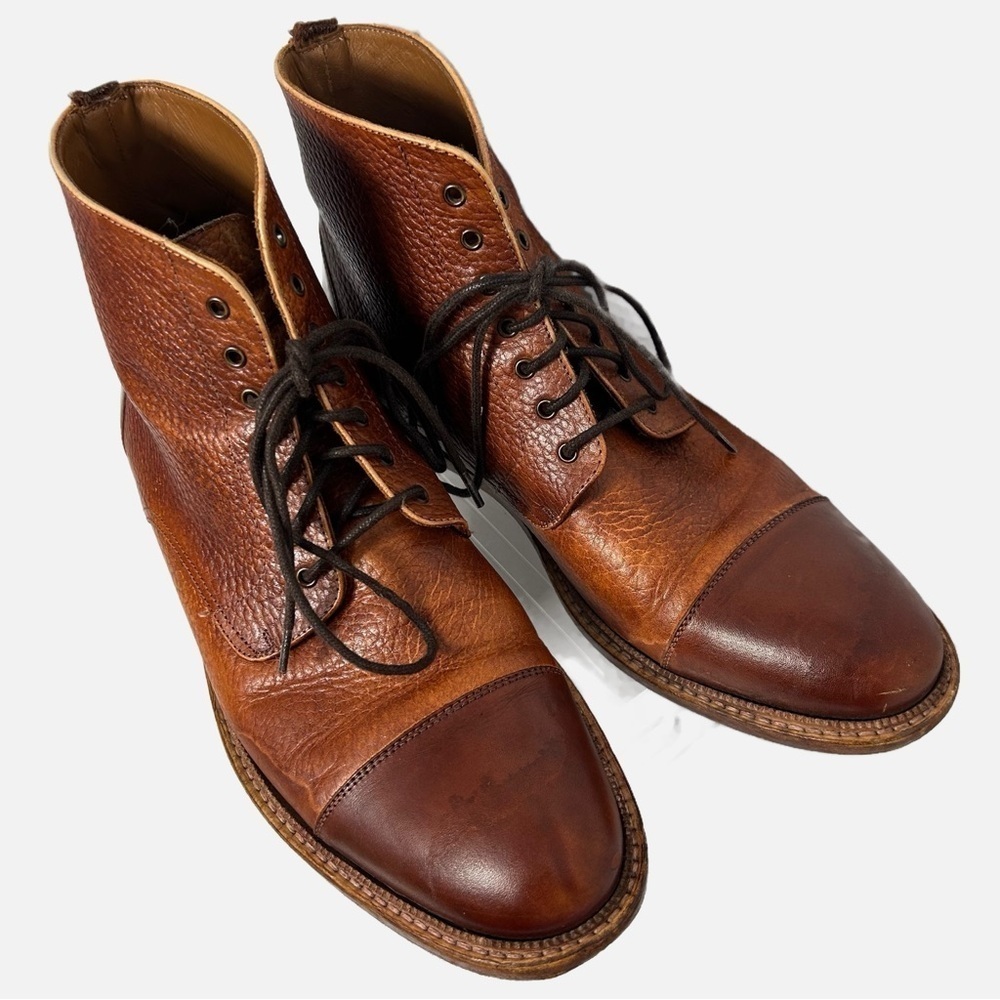 TAFT Men’s Rome Ankle Boot Brown Lace Up 10 US 43 EU Leather Made in Spain